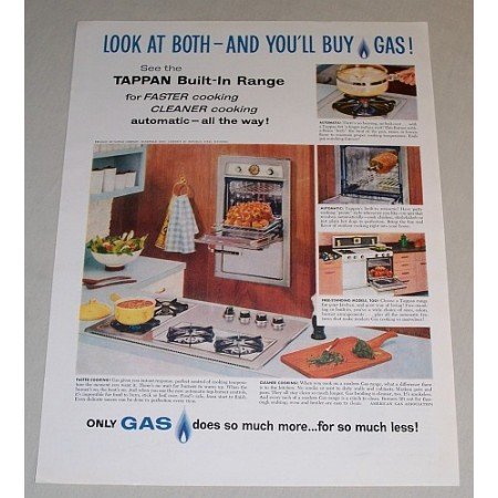 1958 Tappan Built-In Range Color Print Ad