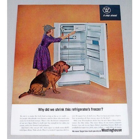 1963 Westinghouse Space King Refrigerator Freezer Color Print Ad