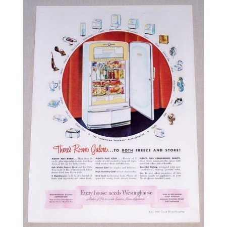 1948 Westinghouse American Triumph Refrigerator Color Print Ad