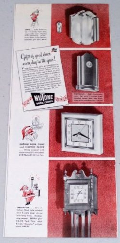 1947 Nutone Door Chimes Vintage Color Christmas Print Ad
