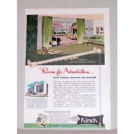 1957 Kirsch Drapery Hardware Color Print Ad