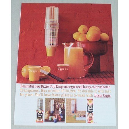 1961 Dixie Cup Transparent Dispenser Color Print Ad