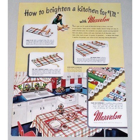 1948 Marvalon Plastic Coverings Color Print Ad