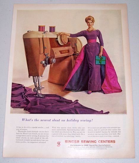 1960 Singer Sewing Centers Color Sewing Machine Print Ad