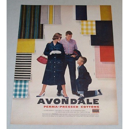 1957 Avondale Perma Press Cottons Vintage Print Ad