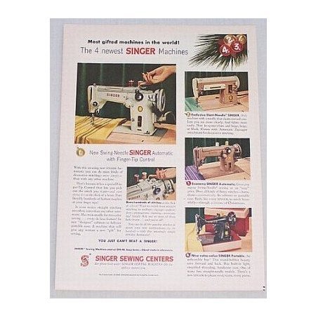 1956 Swing Needle Singer Automatic Sewing Machine Vintage Print Ad