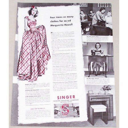 1941 Singer Sewing Machine Co. Vintage Print Ad - Four Times As Many