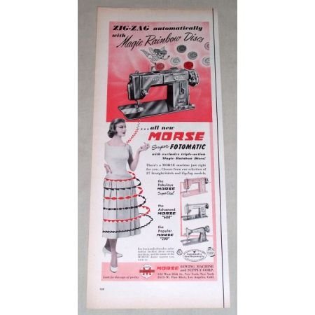 1956 MORSE Super Fotomatic Sewing Machine Vintage Print Ad
