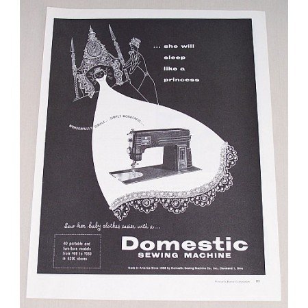 1953 Domestic Sewing Machine Vintage Print Ad - Simply Wonderful