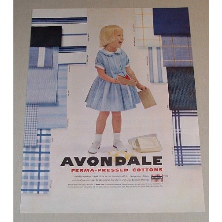 1957 Avondale Perma-Pressed Cottons Vintage Print Ad