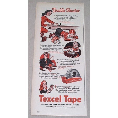 1946 Textel Cellophane Tape Vintage Print Art Ad - Trouble Shooter