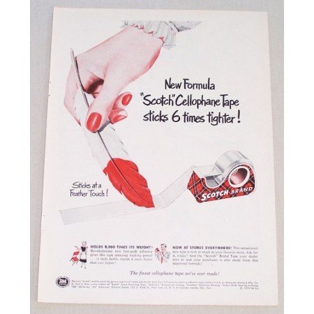 1953 Scotch Brand Cellophane Tape Vintage Print Ad - New Formula