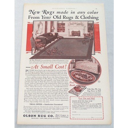 1929 Olson Oriental Area Rugs Color Print Ad - Small Cost