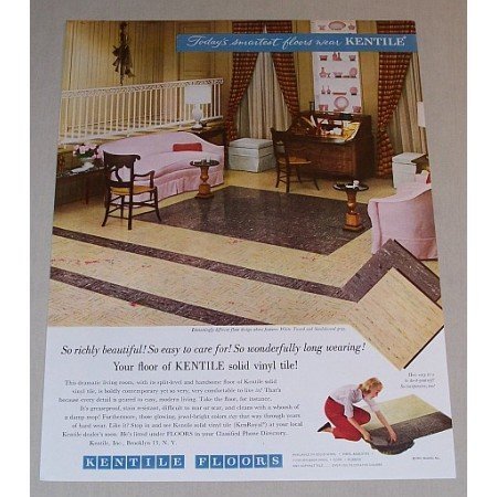 1957 Kentile Vinyl Tile Floors Color Print Ad