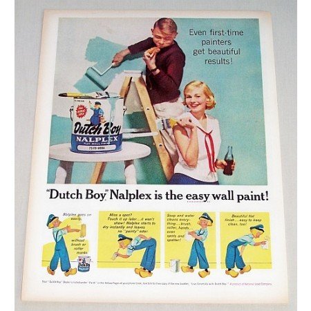 1959 Dutch Boy Nalplex Wall Paint Color Print Ad