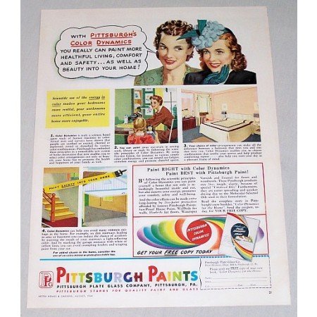 1946 Pittsburgh Paints Color Print Ad - Color Dynamics