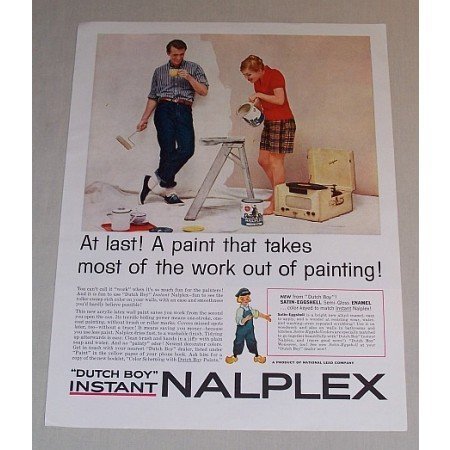 1958 Dutch Boy Instant Nalplex Paint Color Print Ad
