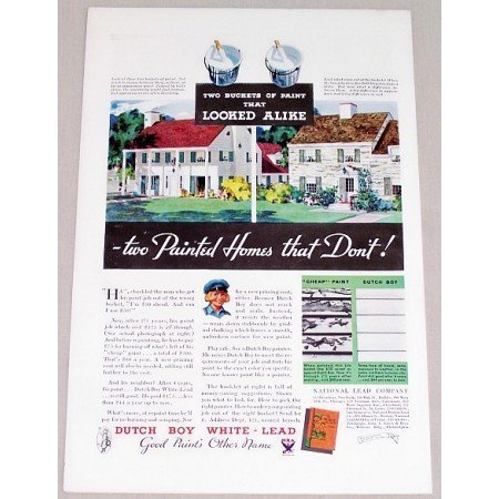 1934 Dutch Boy White-Lead Paint Color Print Ad - Looked Alike