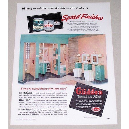 1948 Glidden Paints Color Print Ad - Spred Finishes