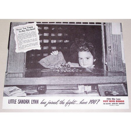 1944 Electric Auto Lite Co. Wartime Vintage Print Ad BUY WAR BONDS