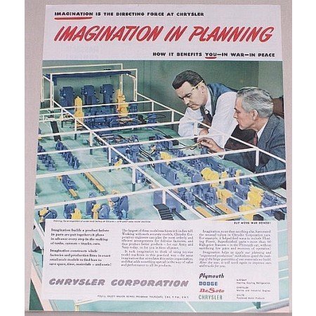 1945 Chrysler Scale Model War Work Factory Wartime Color Print Ad