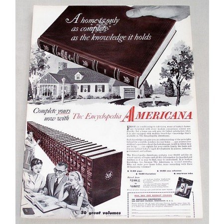 1956 Encyclopedia Americana Vintage Print Ad