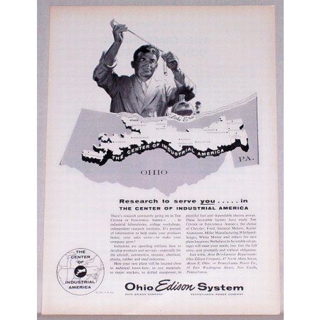 1955 Ohio Edison Systems Research Vintage Print Ad
