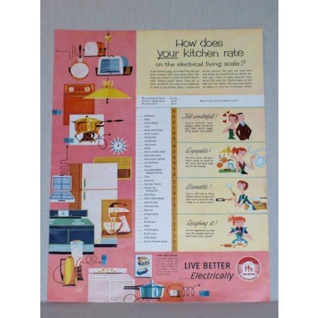 1957 Live Better Electricity Color Print Ad