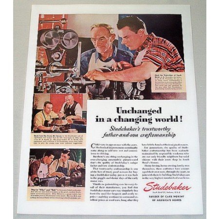 1946 Studebaker Color Print Ad - Unchanged In Changing World