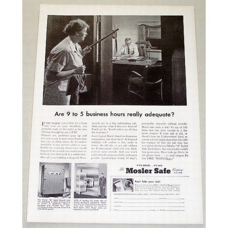 1955 Mosler Safe Company Mosler A Label Safe Vintage Print Ad