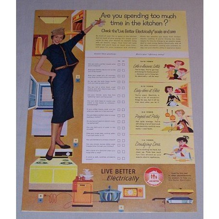 1958 Live Better Electricity Vintage Print Color Ad