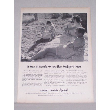 1950 United Jewish Appeal Vintage Print Ad It Took A Miracle