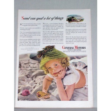 1944 General Motor Color Print Ad Sand Can Spoil