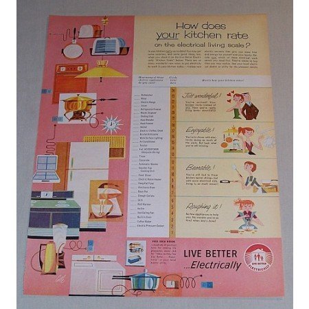 1957 Live Better Electricity Vintage Print Ad