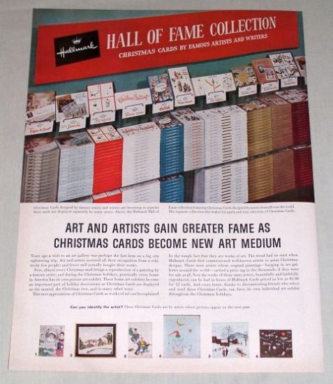 1953 Hallmark Card Hall Of Fame Two Page Color Print Ad Rockwell Churchhill
