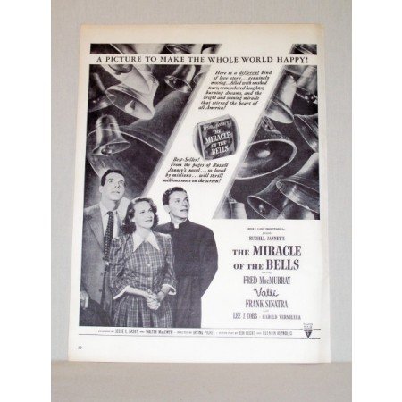 1948 Vintage Movie Ad The Miracle Of The Bell Celebrity Frank Sinatra
