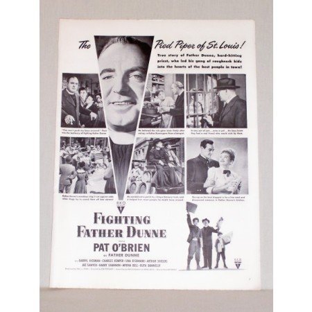 1948 Vintage Movie Ad Fighting Father Dunne Celebrity Pat O'Brien