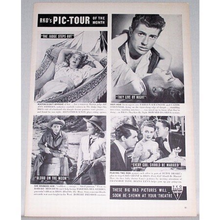 1948 RKO Radio Pic Tour Vintage Ad Celebrity Cary Grant + Others