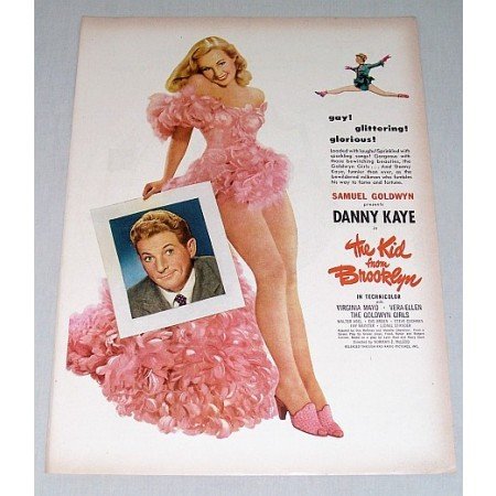 1946 Color Print Movie Ad Kid From Brooklyn Celebrity Danny Kaye