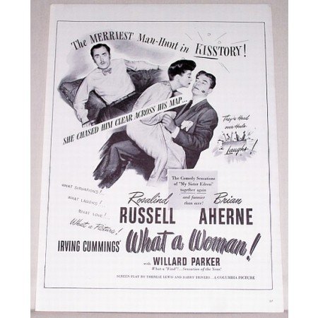 1943 Vintage Movie Ad WHAT A WOMAN Celebrity R Russell