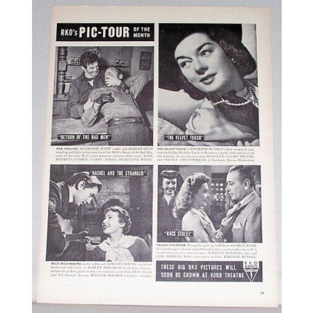 1948 RKO Picture Tour Vintage Ad Celebrity Rosaland Russell