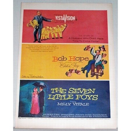 1955 Color Print Movie Ad THE SEVEN LITTLE FOYS Celebrity Bob Hope