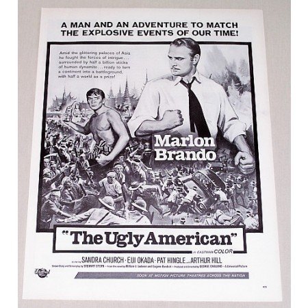 1963 Vintage Movie Ad THE UGLY AMERICAN Celebrity Marlon Brando
