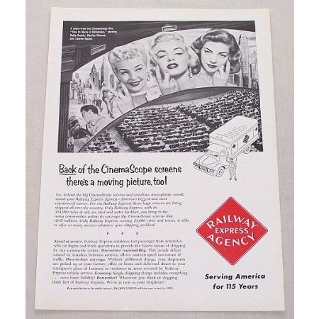 1954 Railway Ad HOW TO MARRY A MILLIONAIRE Celebrity Betty Grable Marilyn Monroe Lauren Bacall