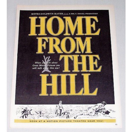 1960 MGM Movie Color Print Ad HOME FROM THE HILL