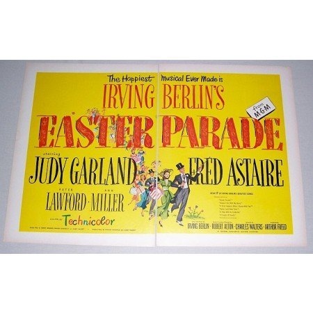 1948 Musical 2 Page Color Print Ad - Easter Parade - Celebrity Judy Garland Fred Astaire