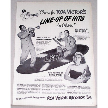 1947 RCA Victor Records Vintage Print Ad - Line Up Of Hits