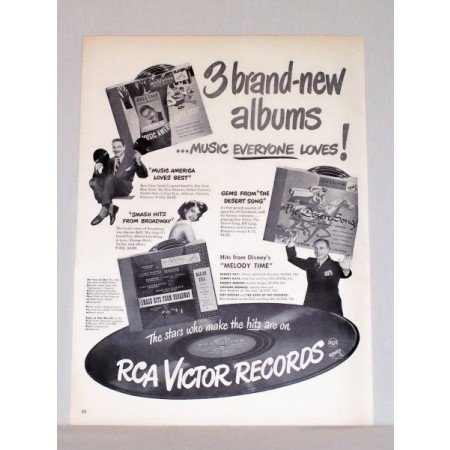 1948 RCA Victor Records Vintage Print Ad - Music Everyone Loves!