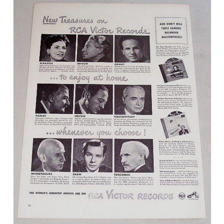 1948 RCA Victor Records Vintage Print Ad - New Treasures