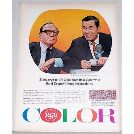 1965 RCA Victor Color Print Ad Celebrity Jack Benny Johnny Carson